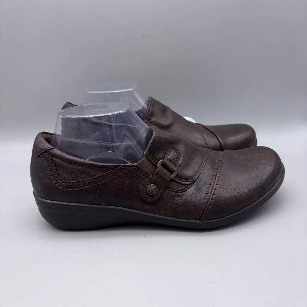 Earth Spirit Shoes Women 11 Brown Plain Cushioned Comfort Slip On Casual Loafers